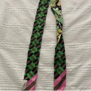 Fendi Floral Silk Skinny Scarf